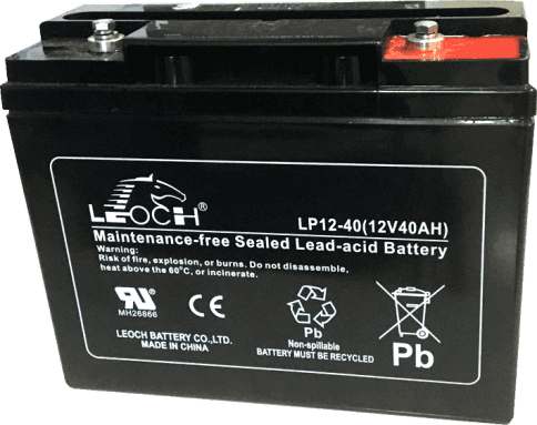 LP12-40 Rechargeable Lead Acid UPS Battery 12V/40AH - Leoch