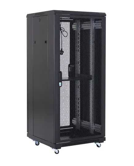 საკომუნიკაციო კარადა (რეკი) Finen, A36027 -  27U 600x1000 mm, წინა და უკანა პერფორირებული კარებით