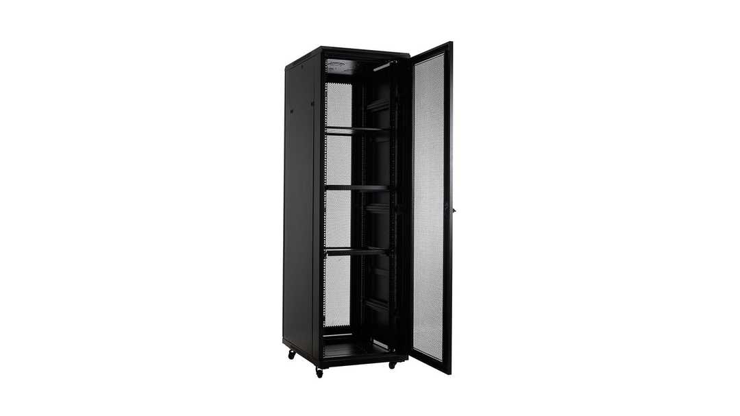 საკომუნიკაციო კარადა (რეკი) Finen, A38042 -  42U 800x1000 mm, წინა და უკანა პერფორირებული კარებით