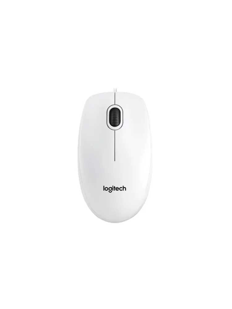 logitech, B100, Mouse White