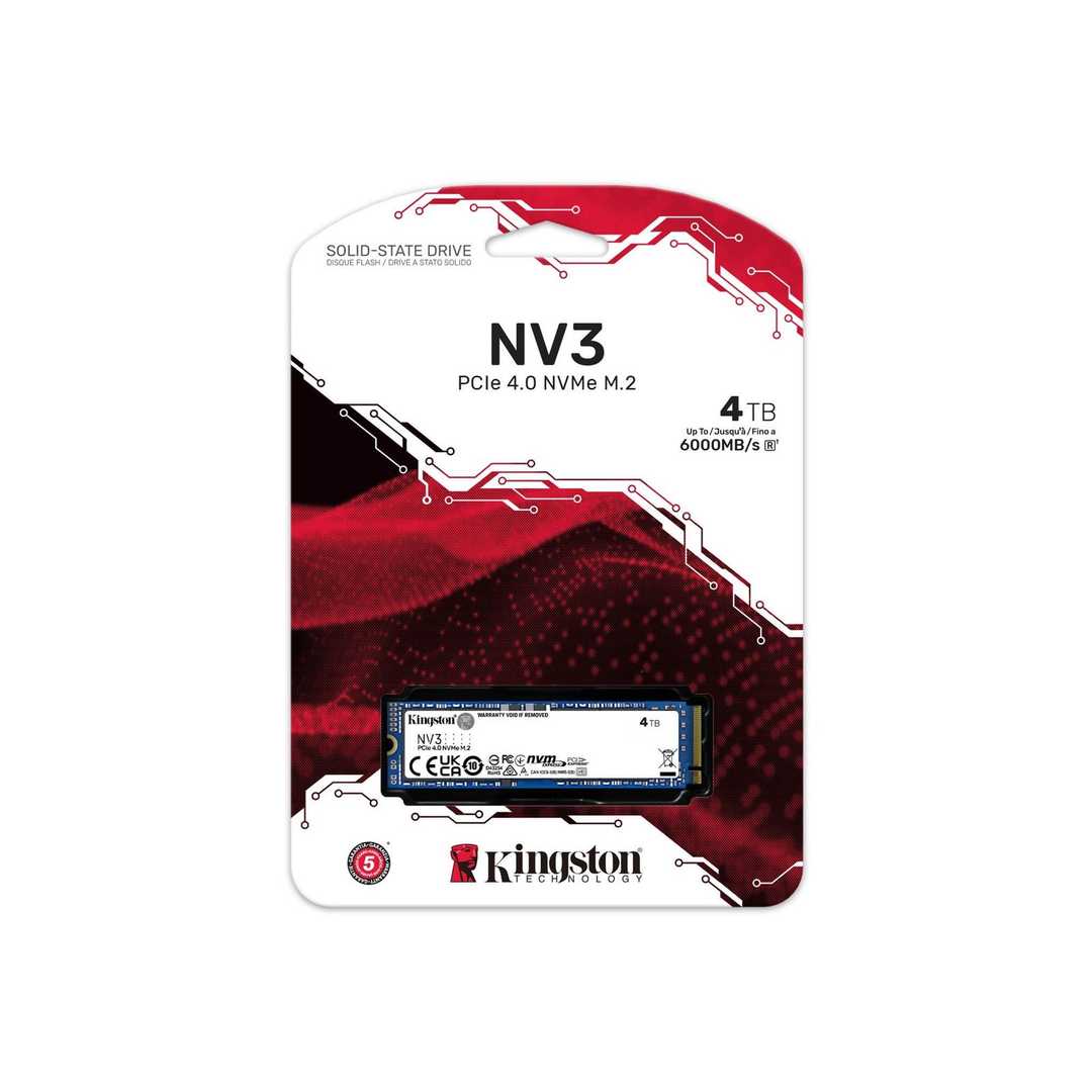 Kingston, NV3 PCIe 4.0 NVMe SSD, 4000GB, 2280 PCIe.