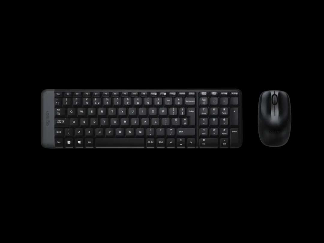 MK220, LOGITECH, Keyboard, Wireless, Only EN, BLACK.